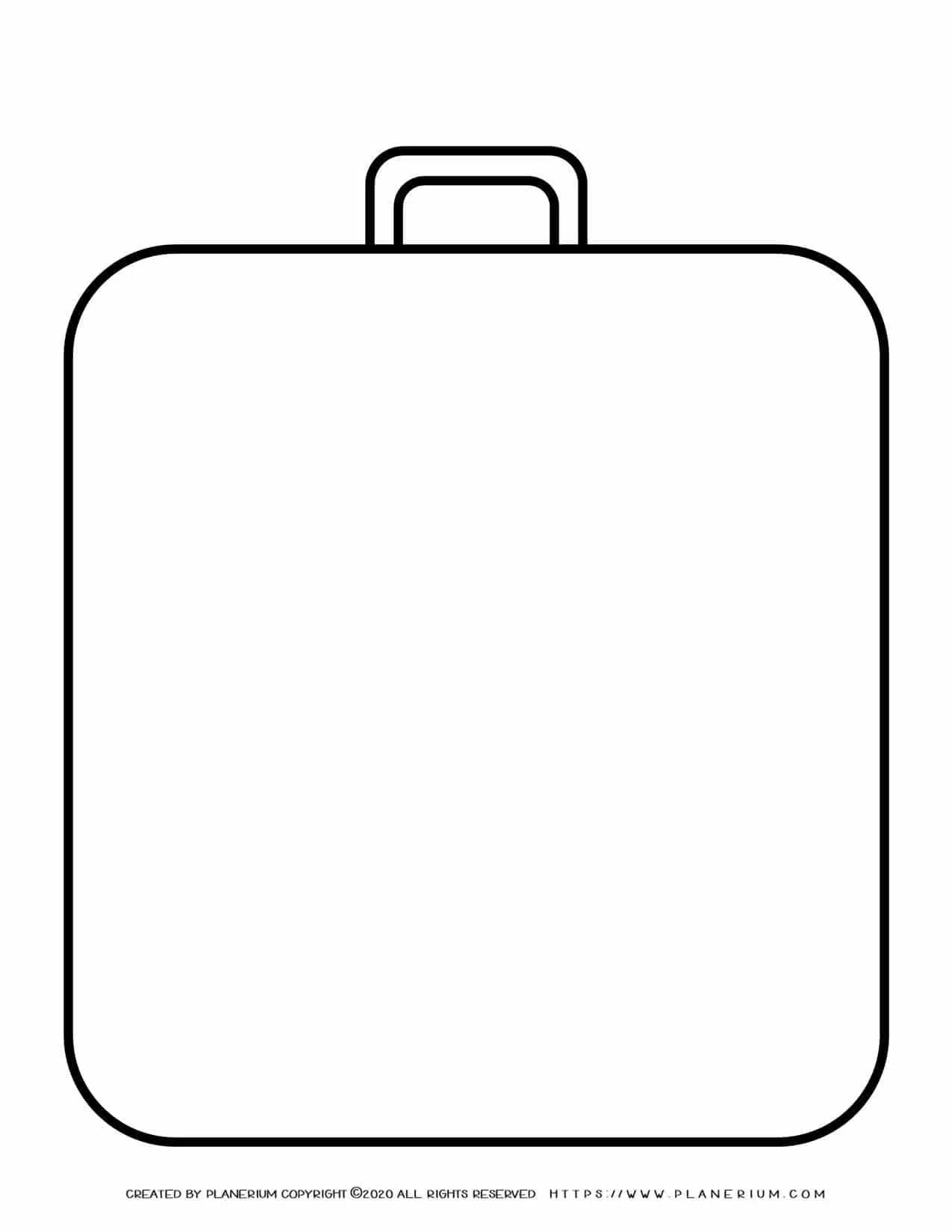 Templates – Big Suitcase Outline  Planerium Within Blank Suitcase Template