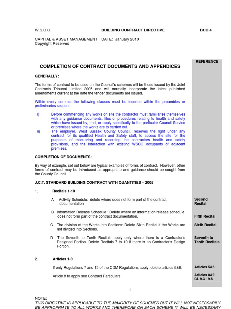 The JCT Minor Works Building Contracts 10, BUILDING CONTRACT  For Practical Completion Certificate Template Jct
