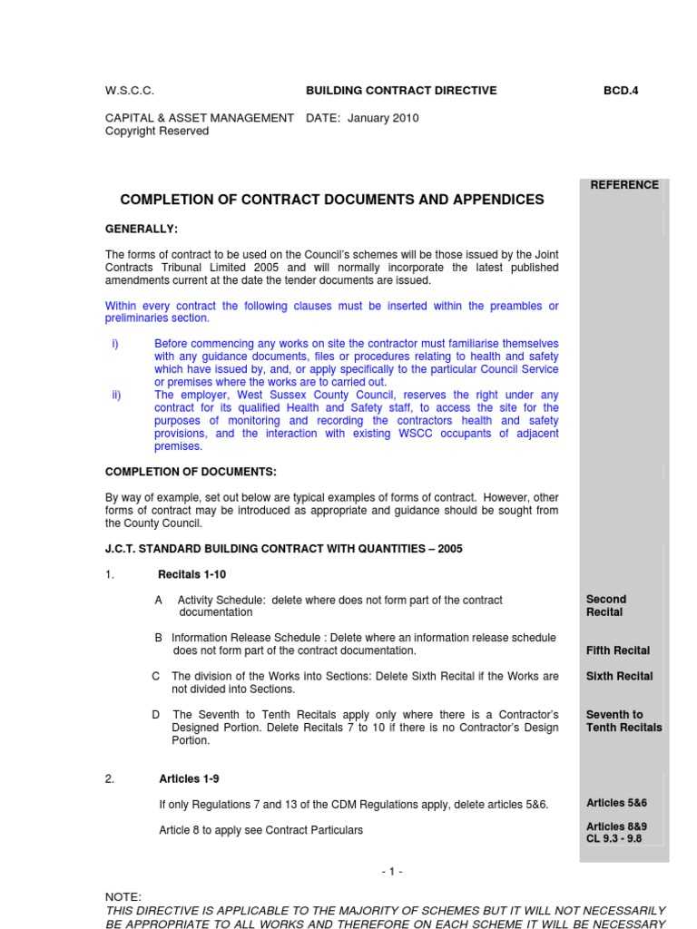 The JCT Minor Works Building Contracts 10, BUILDING CONTRACT  For Practical Completion Certificate Template Jct