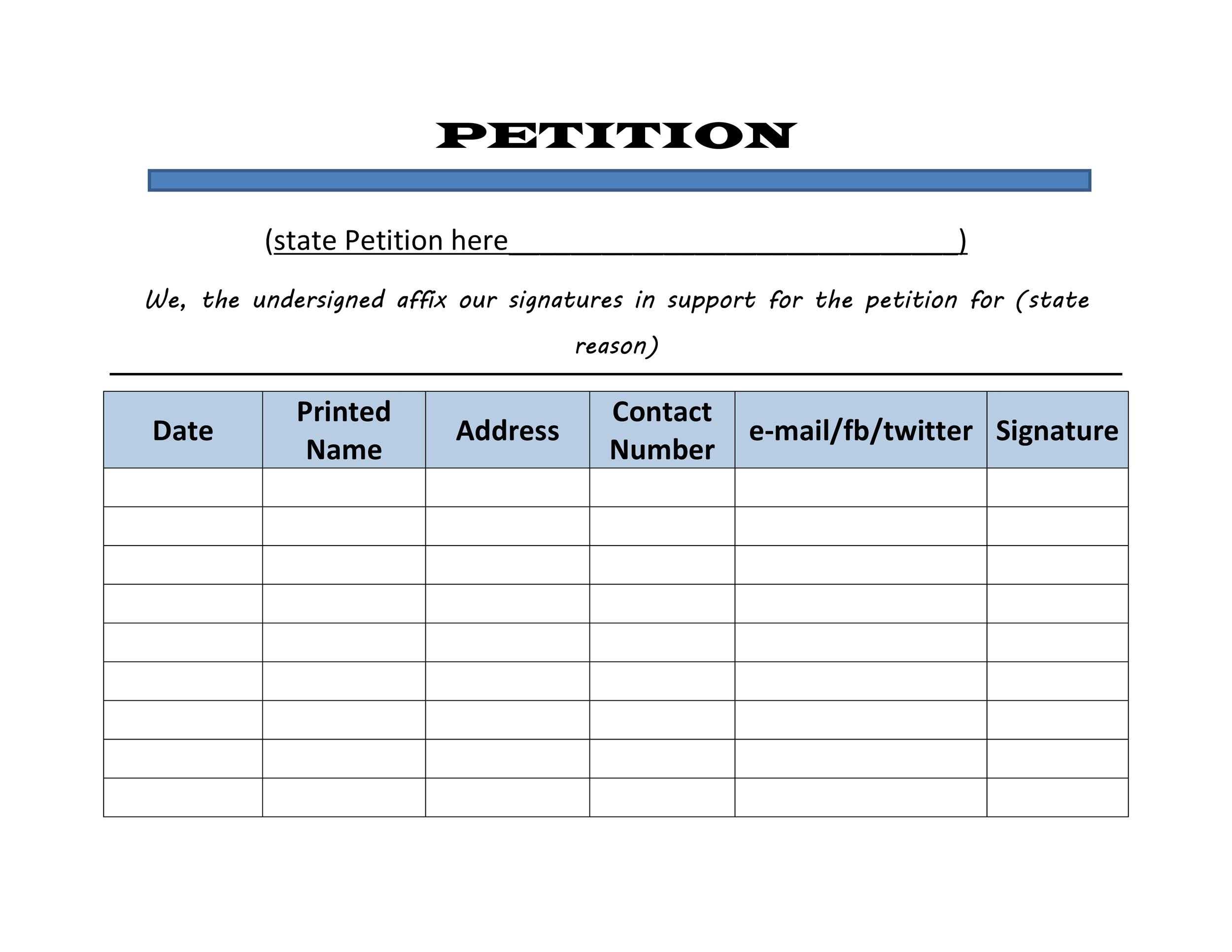 The Petition Template Google Docs – How To Write A Petition For Blank Petition Template