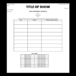 Theatre Template: Daily Rehearsal Schedule With Rehearsal Report Template