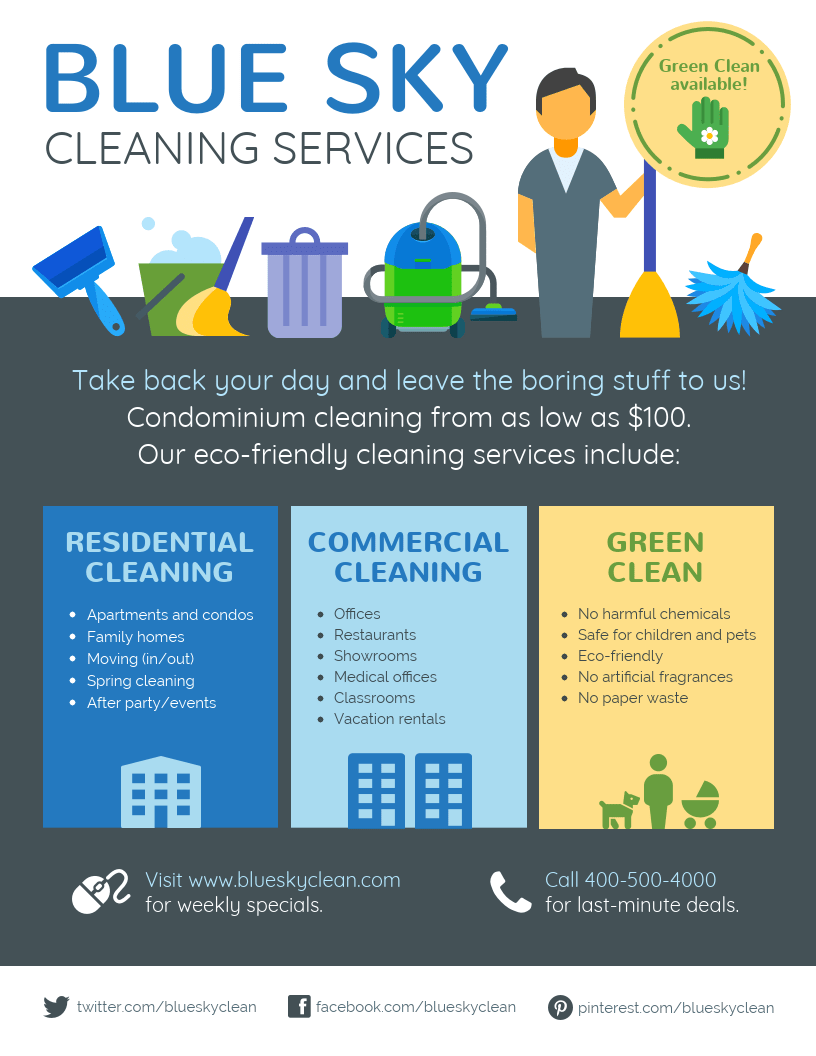 Top 10 best cleaning business flyers ideas in 10  Method With Commercial Cleaning Brochure Templates