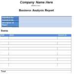 Top 10 Business Analysis Report Templates [Word, Excel & PDF  Pertaining To Company Analysis Report Template