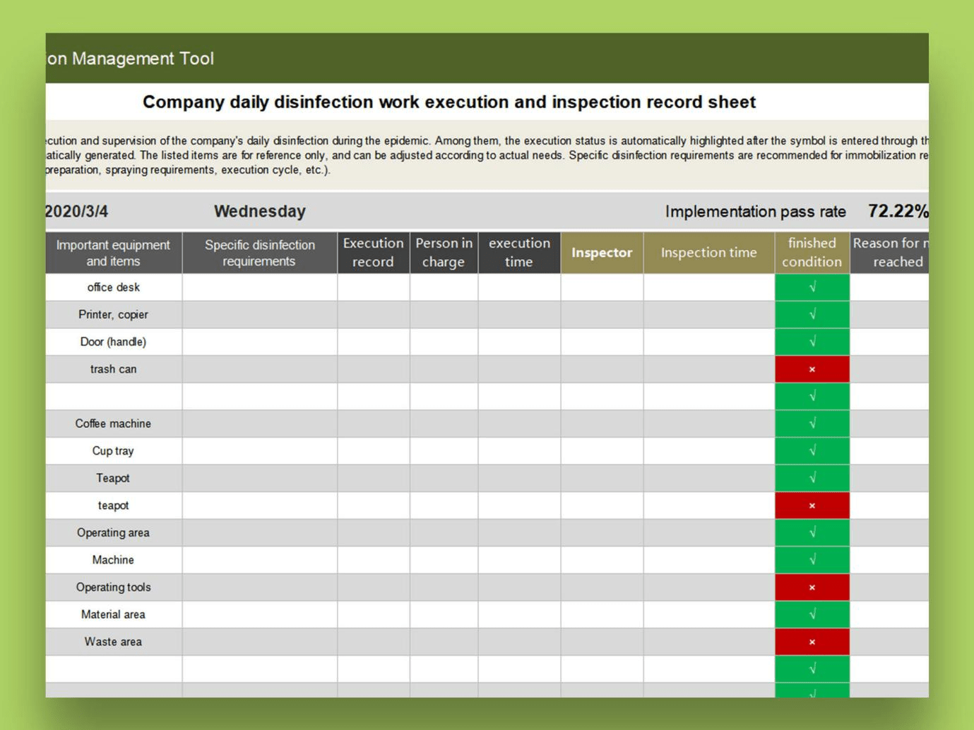 Top 10 Free Inspection Test Plan Template Excel  WPS Office Academy Regarding Daily Inspection Report Template