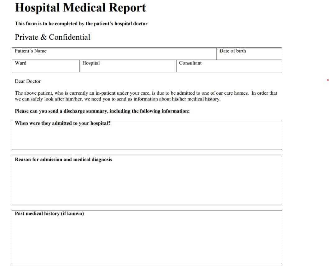 Top 10 Printable Medical Report Templates – General Pharmacy  In Medical Report Template Doc