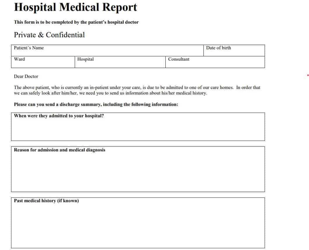 Top 10 Printable Medical Report Templates – General Pharmacy  Intended For Patient Report Form Template Download