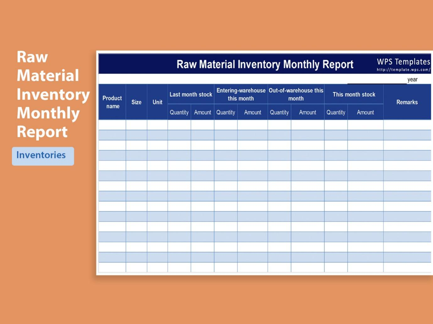 Top 10 Professional Monthly Inventory Excel Template  WPS Office  With Regard To Stock Report Template Excel