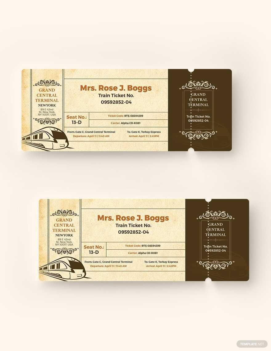 Train Tickets Templates - Design, Free, Download  Template