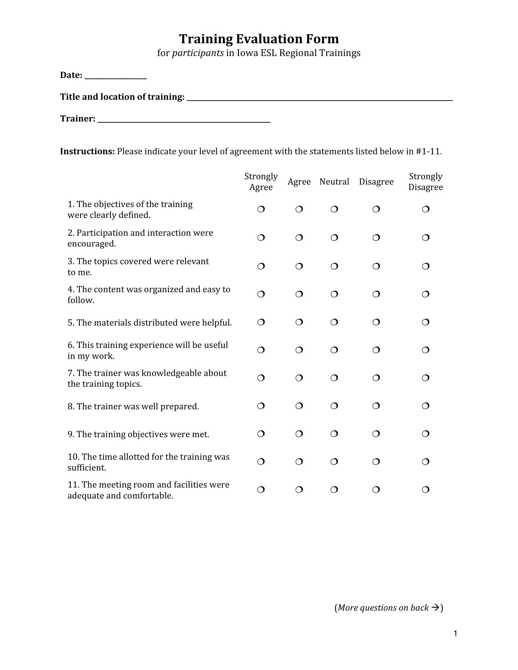 Training Evaluation Survey – 10+ Examples, Format, Pdf  Examples Regarding Training Evaluation Report Template