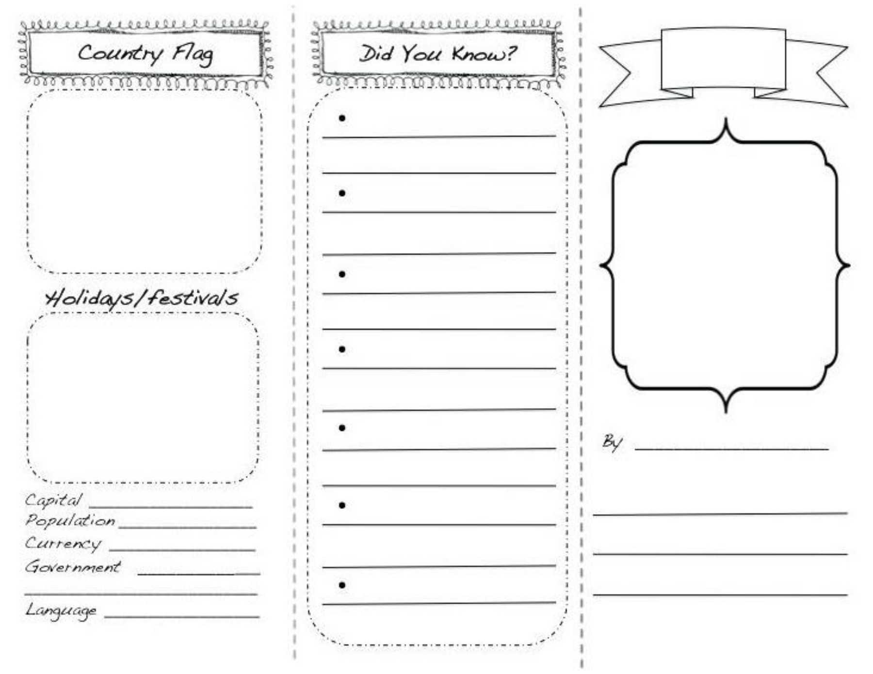 Travel Brochure Template Printable Regarding Brochure Templates For School Project