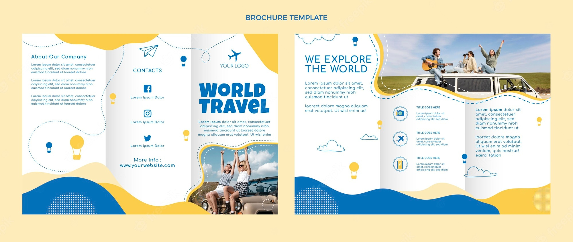 Travel brochure template Vectors & Illustrations for Free Download  Intended For Travel Guide Brochure Template
