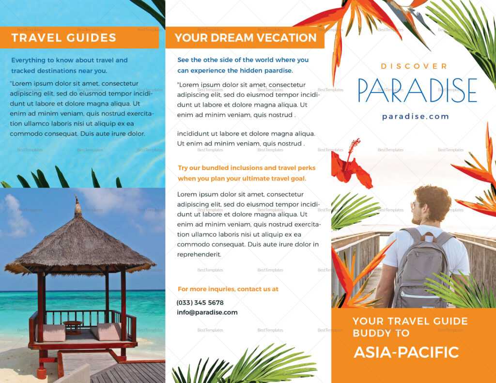 Travel Brochure Template Word – BersamaWisata Regarding Travel Brochure Template Ks2