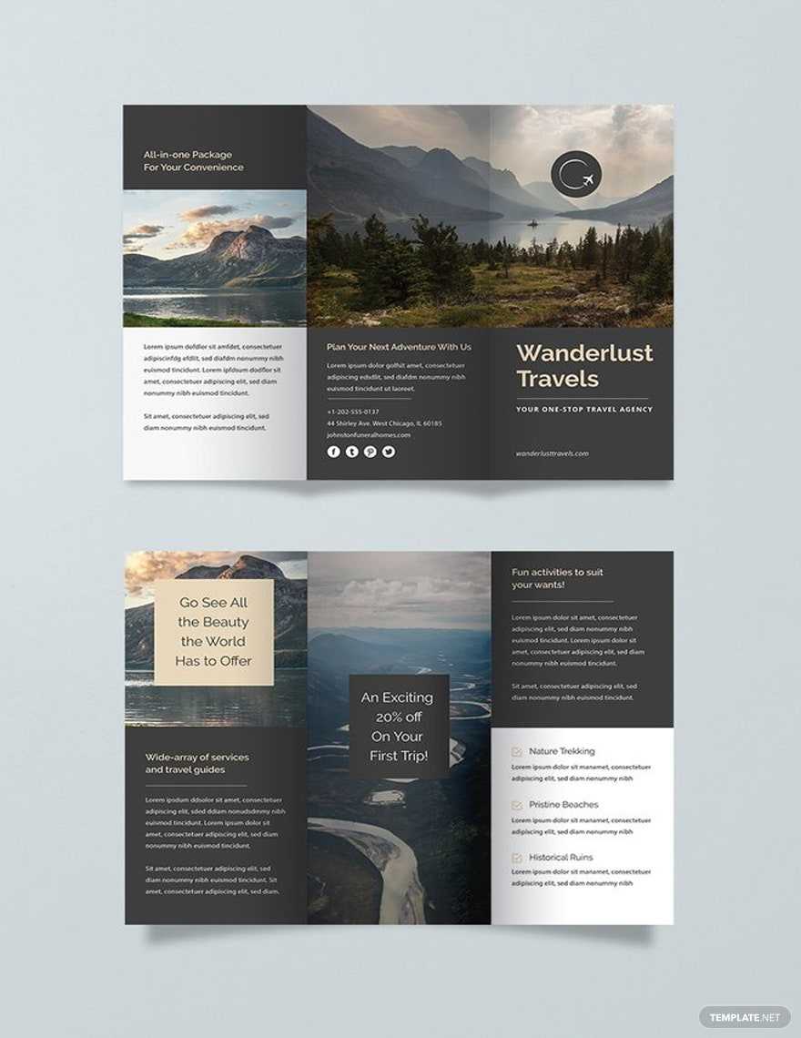 Travel Brochure Templates Illustrator - Design, Free, Download