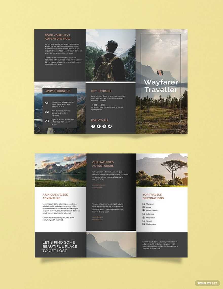 Travel Brochure Templates Indesign – Design, Free, Download  Regarding Indesign Templates Free Download Brochure