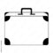 Travel Suitcase With Stamps Cartoon Isolated In Black And White  For Blank Suitcase Template