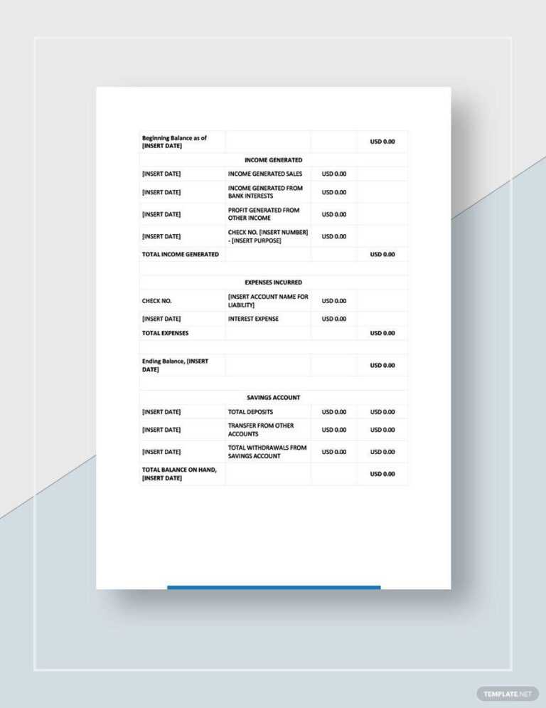 Treasurer Report Template Google Docs Word Apple Pages Within