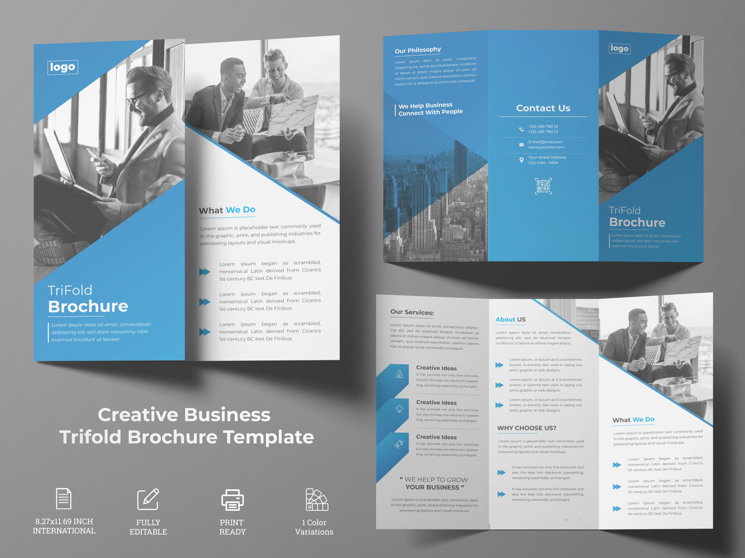 Tri Fold Brochure, Corporate Trifold In Tri Fold Brochure Publisher Template