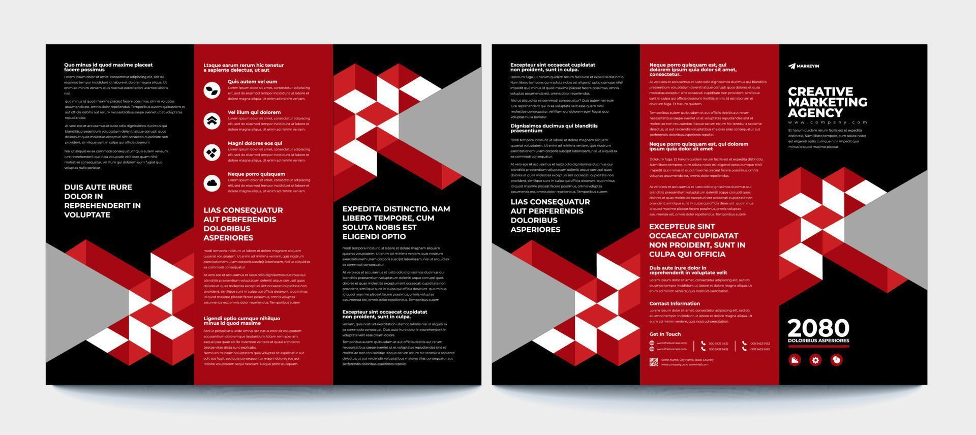 Tri Fold Brochure Design Template with illustrator