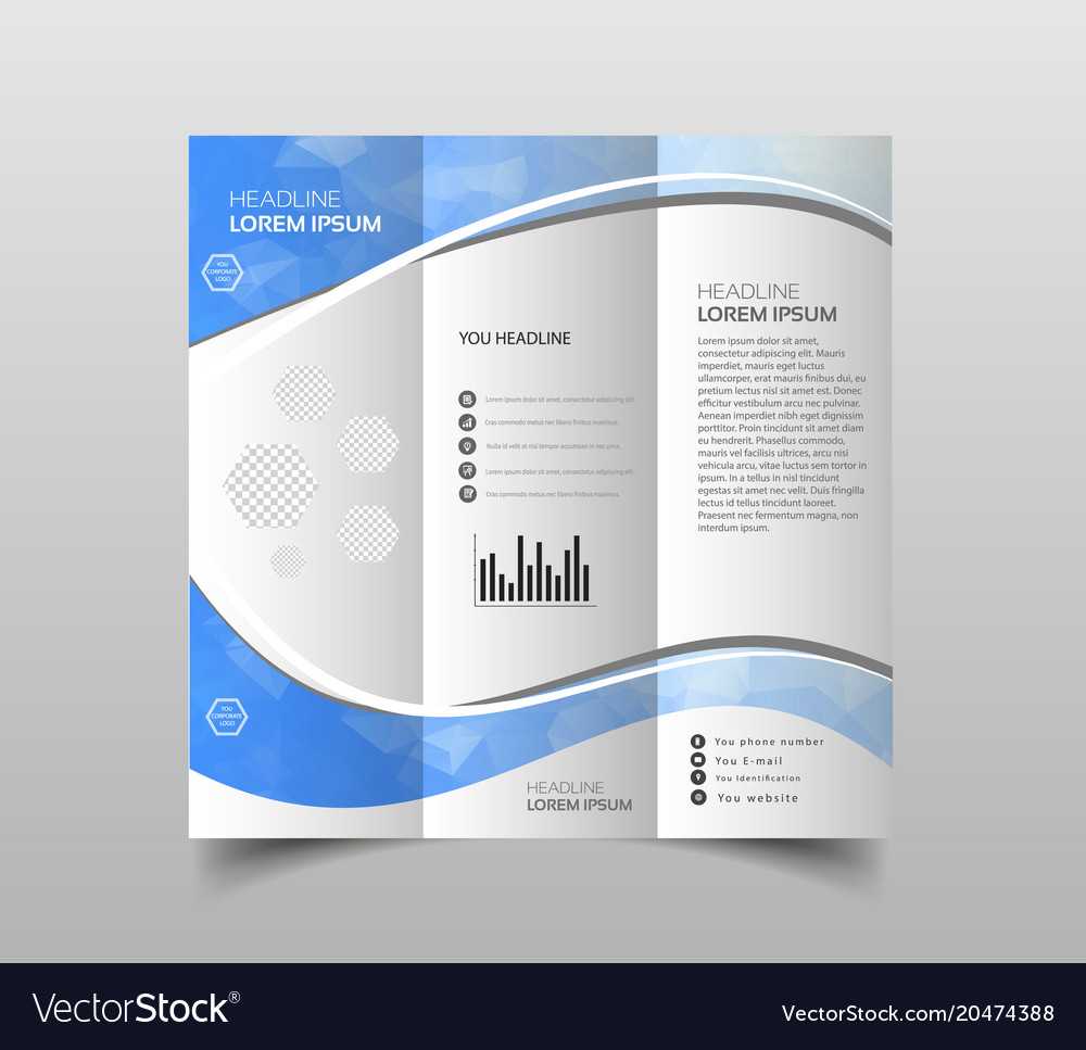 Tri-fold brochure design templates with modern Vector Image