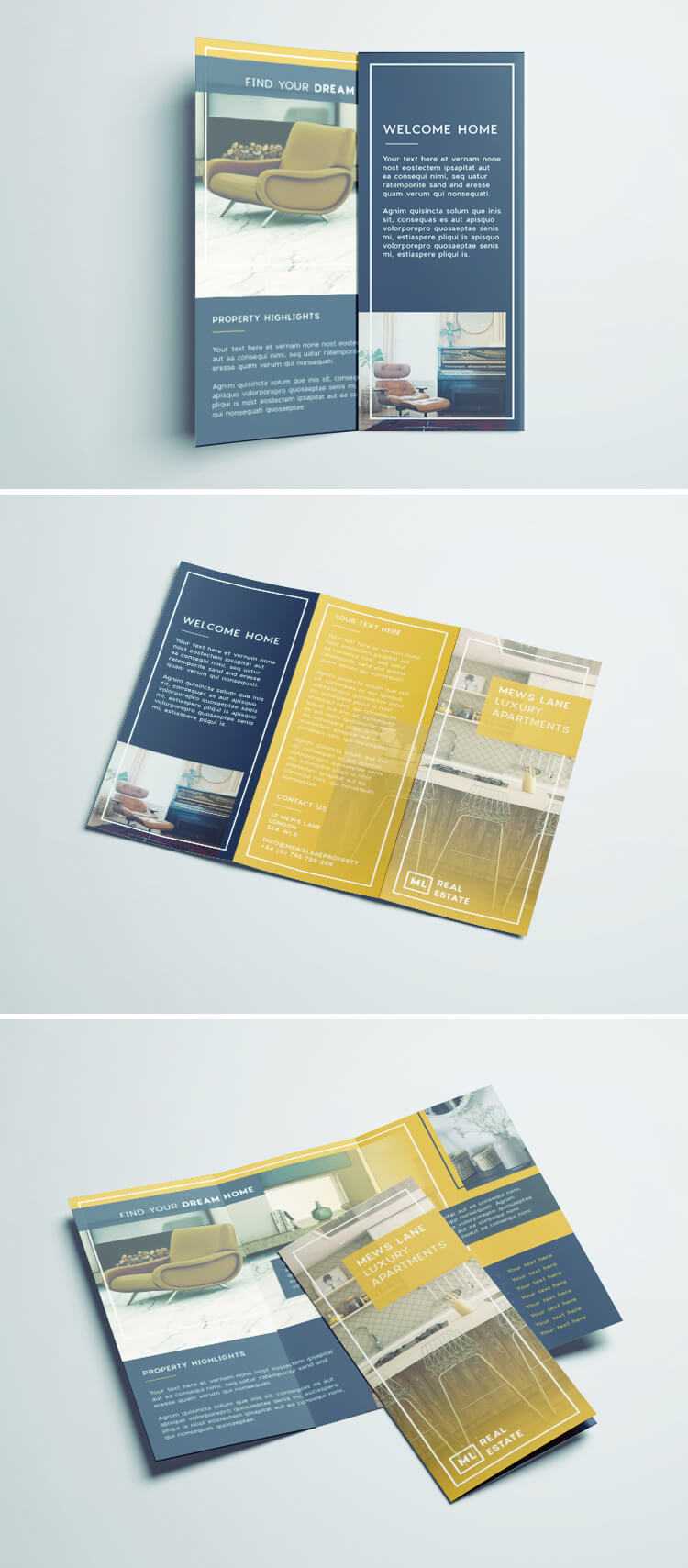 Tri Fold Brochure  Free InDesign Template For Tri Fold Brochure Template Indesign Free Download