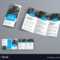 Tri Fold Brochure Template With Blue Rectangular Vector Image Intended For Three Panel Brochure Template