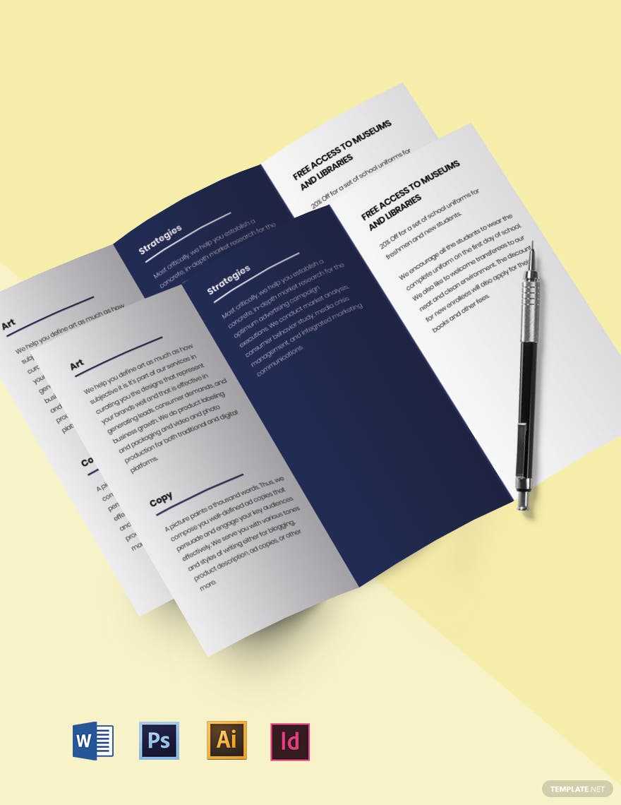 Tri Fold Brochures Templates Illustrator – Design, Free, Download  In Tri Fold Brochure Template Illustrator Free