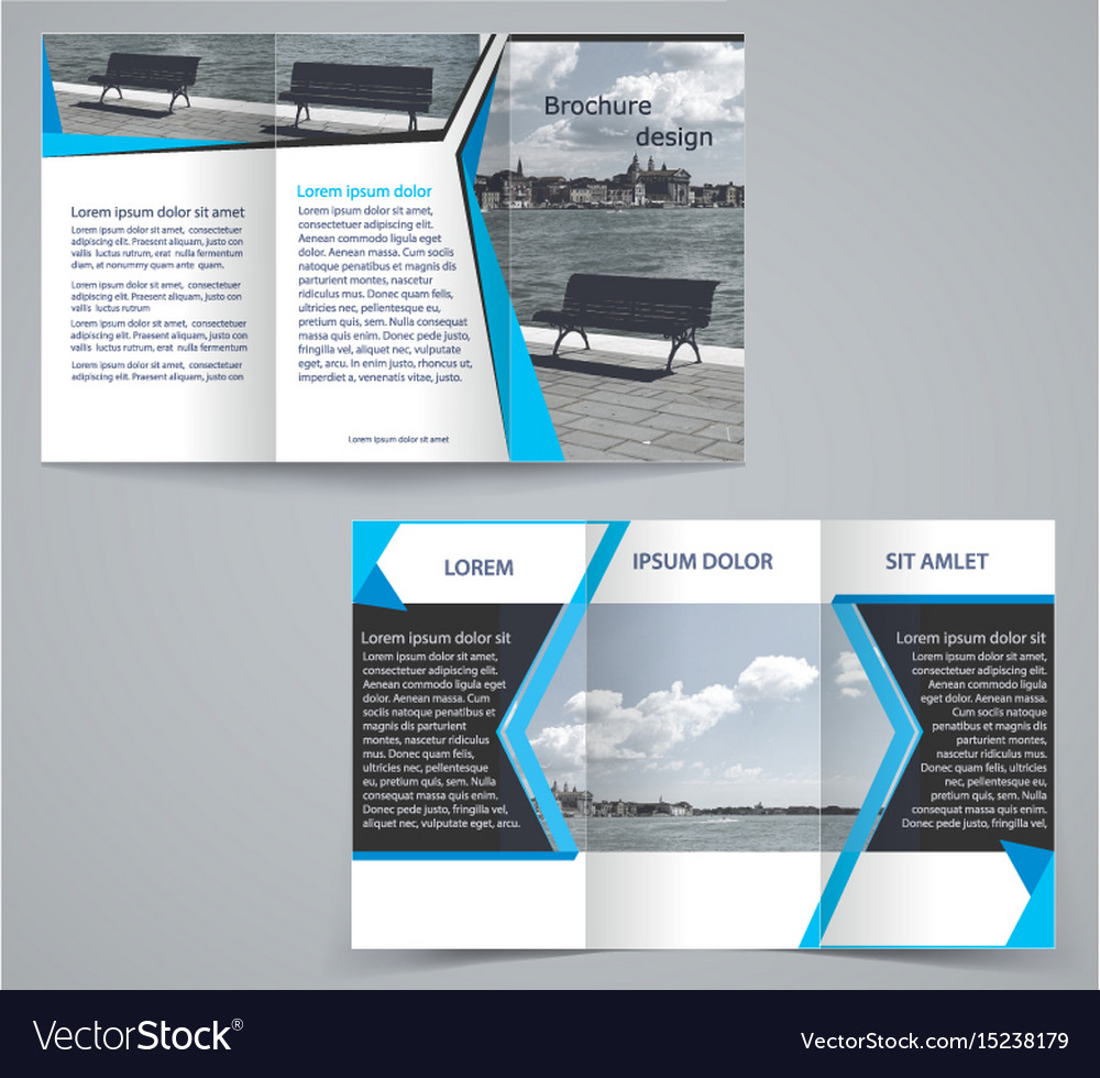 Tri Fold Business Brochure Template Two Sided Vector Image Inside Double Sided Tri Fold Brochure Template