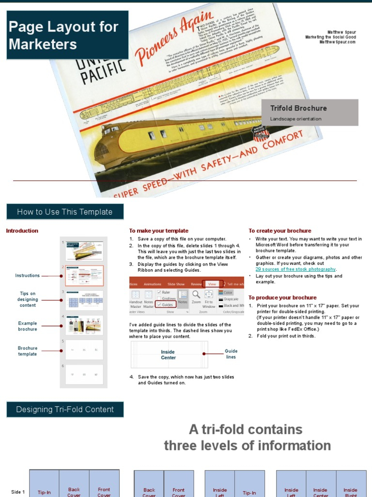 Trifold Brochure Template by Matthew Spaur  PDF  Page Layout