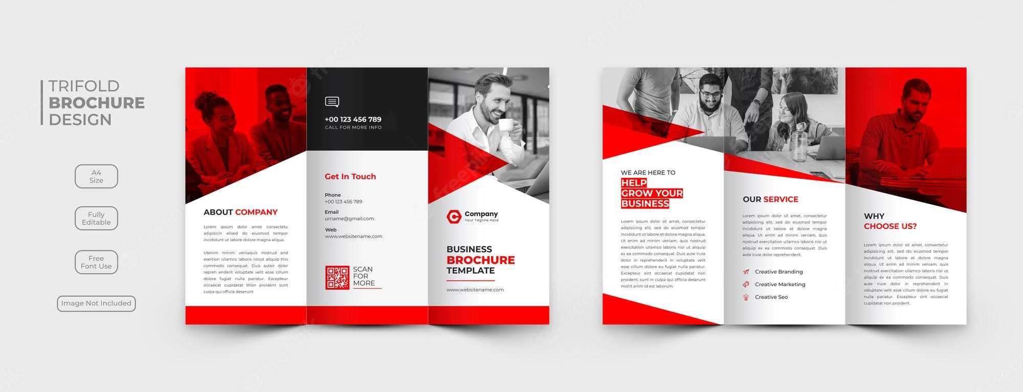 Trifold Mockup – Free Vectors & PSD Download With Regard To Free Online Tri Fold Brochure Template