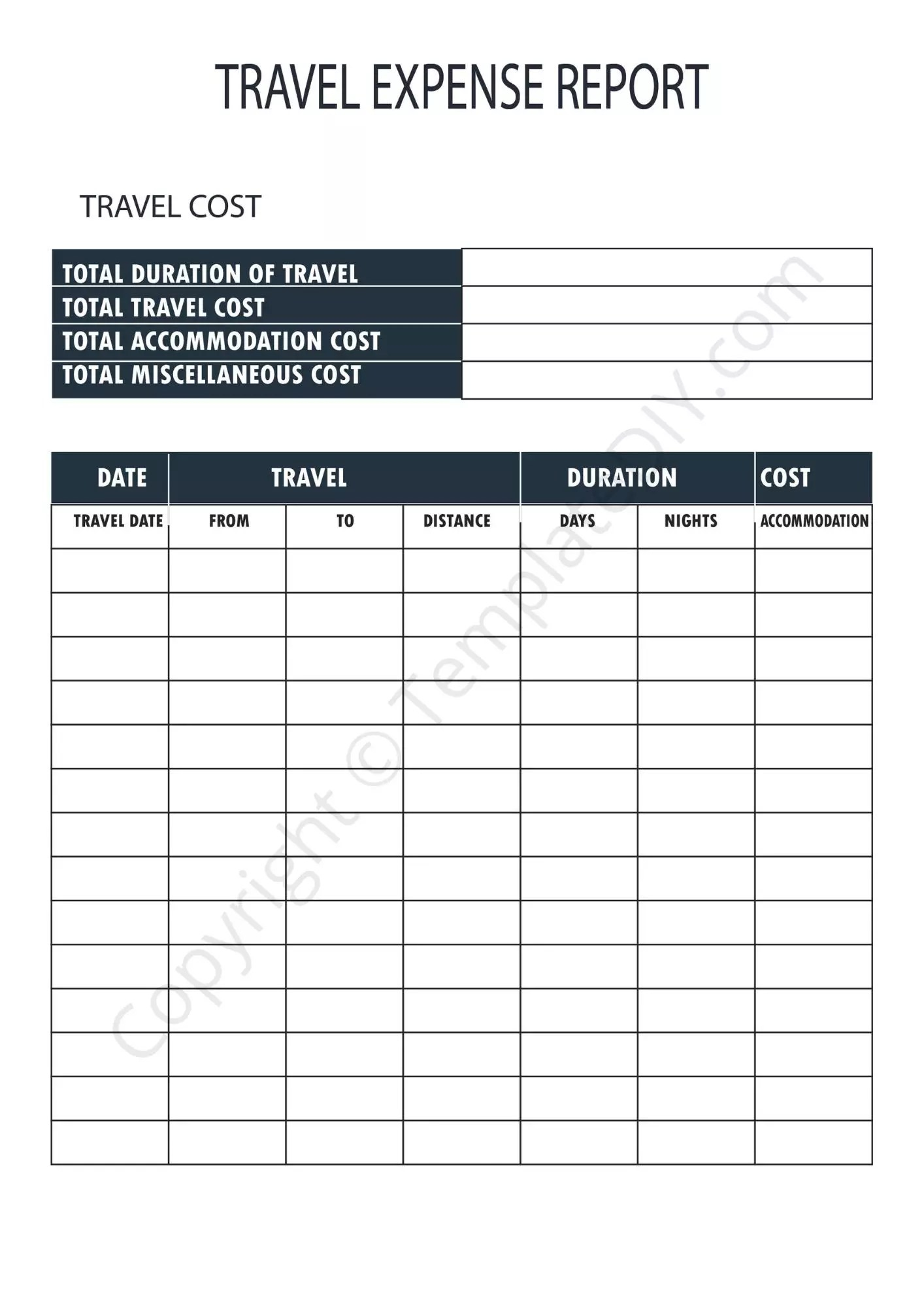 Trip Report Template Blank Printable [PDF, Excel & Word] Pertaining To Business Trip Report Template Pdf