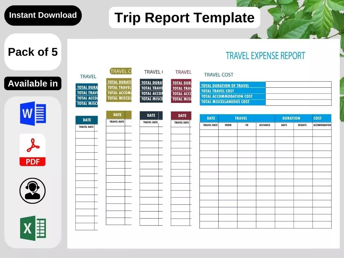 Trip Report Template Blank Printable [PDF, Excel & Word] Throughout Business Trip Report Template Pdf