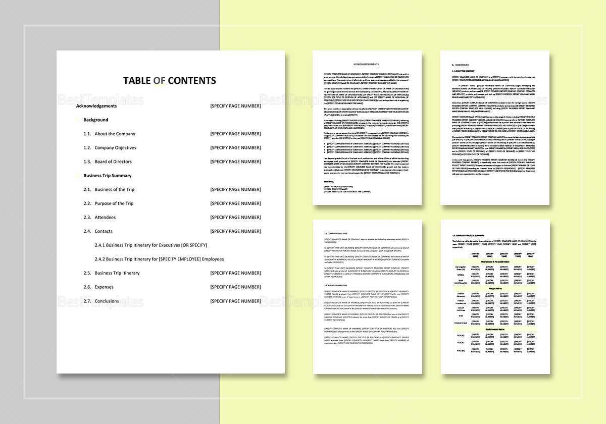 Trip Report Template In Word, Google Docs, Apple Pages Throughout Business Trip Report Template