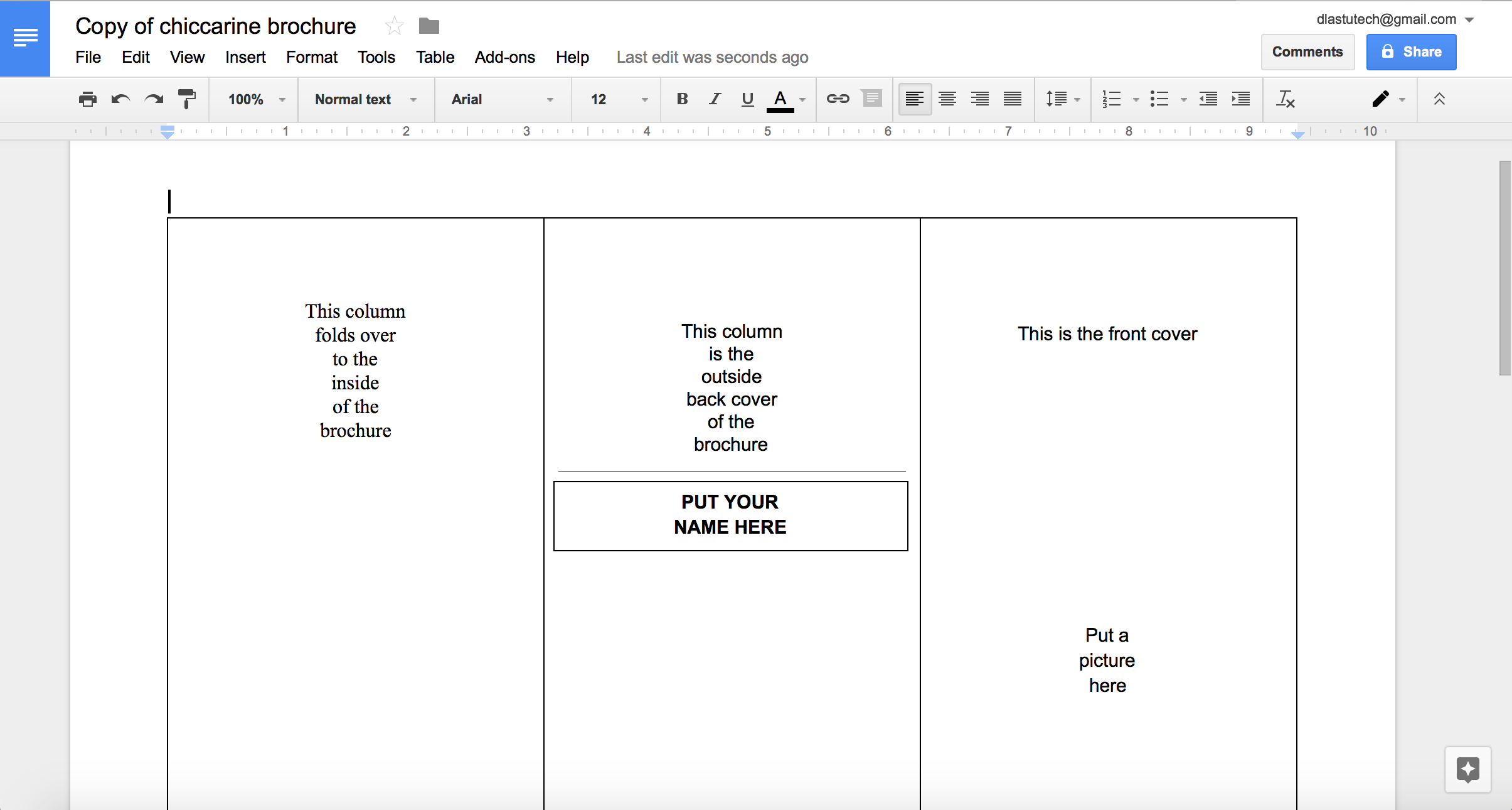 Tutorial: Making a Brochure using Google Docs from a Template  Intended For Google Drive Brochure Template