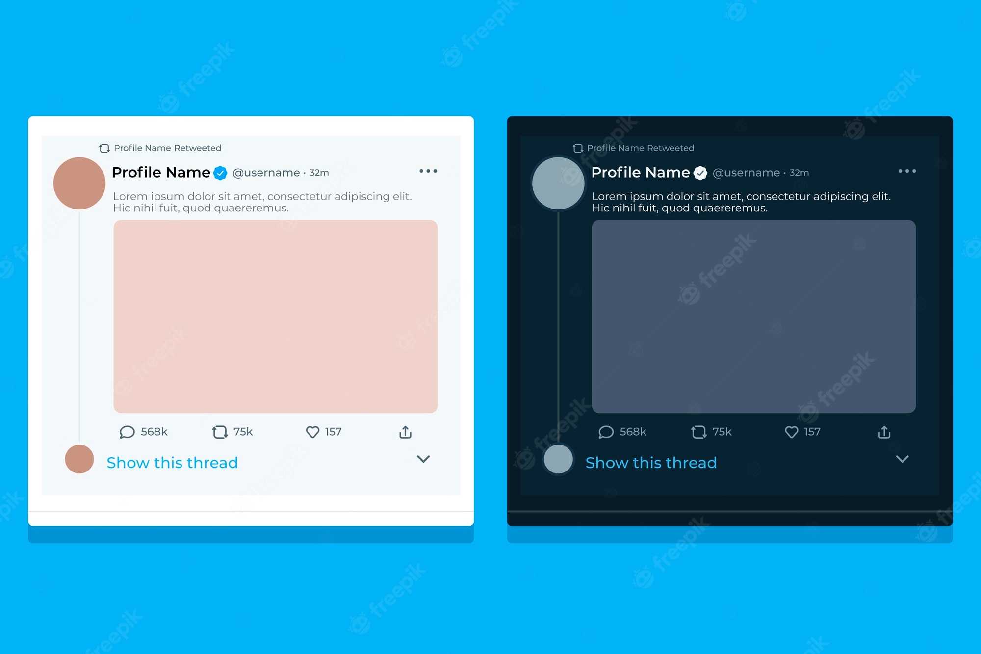 Twitter mockup - Free Vectors & PSD Download Intended For Blank Twitter Profile Template