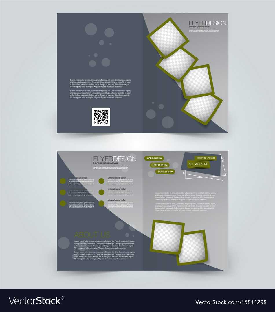 Two page fold brochure template design Royalty Free Vector For 2 Fold Brochure Template Free