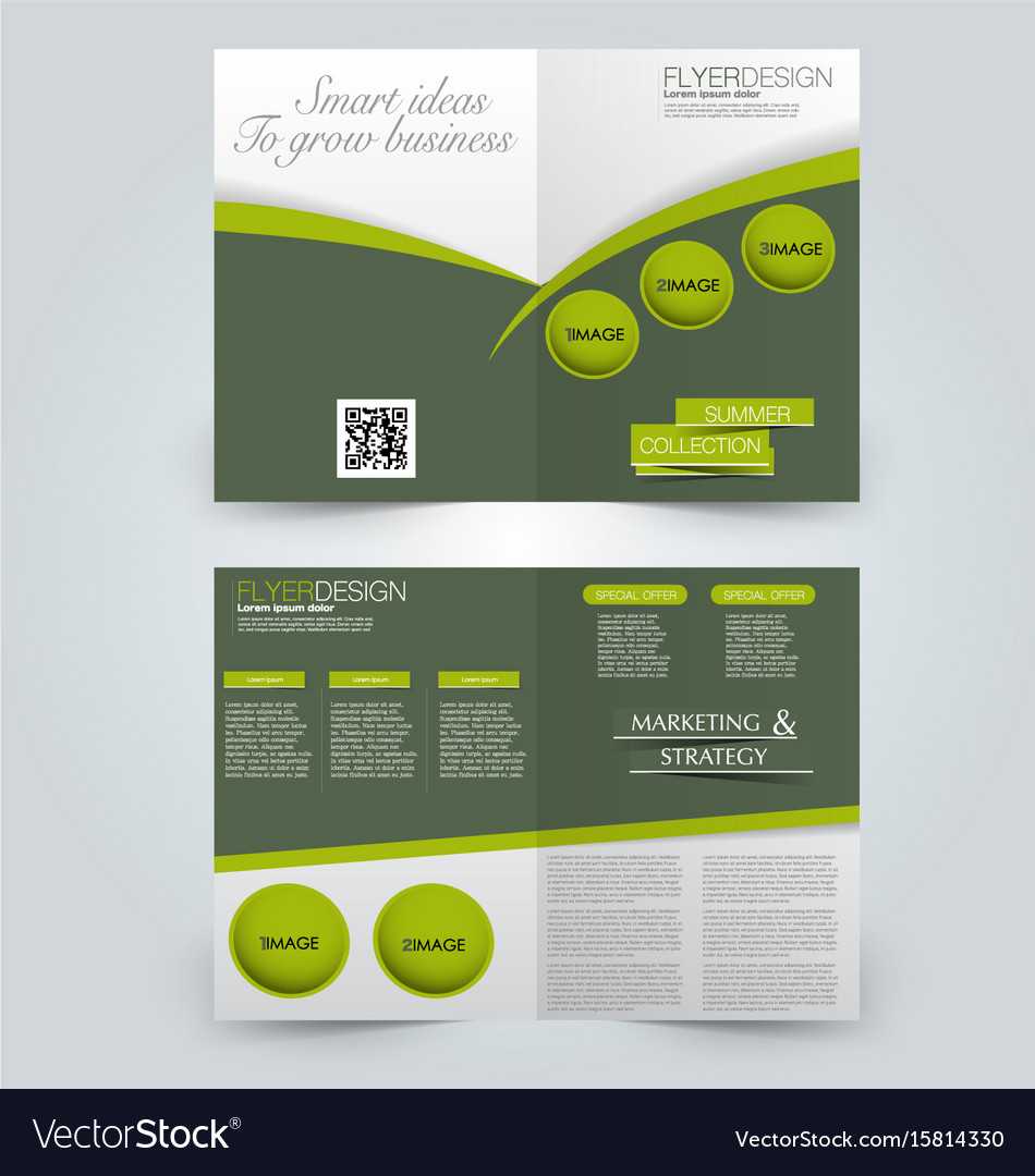 Two page fold brochure template design Royalty Free Vector Inside 2 Fold Brochure Template Free