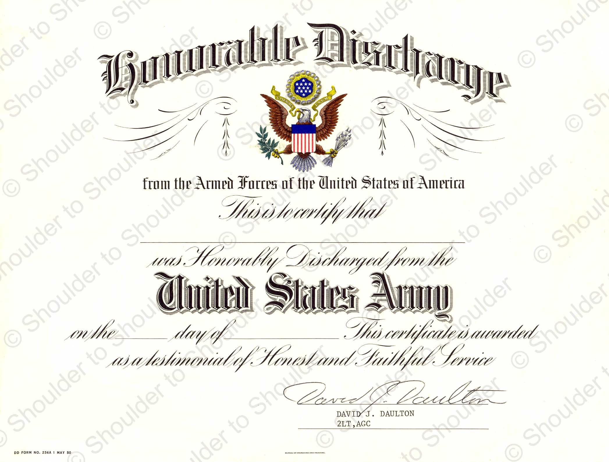 United States Army Discharge Certificate - Viet Nam Era Type  For Certificate Of Achievement Army Template
