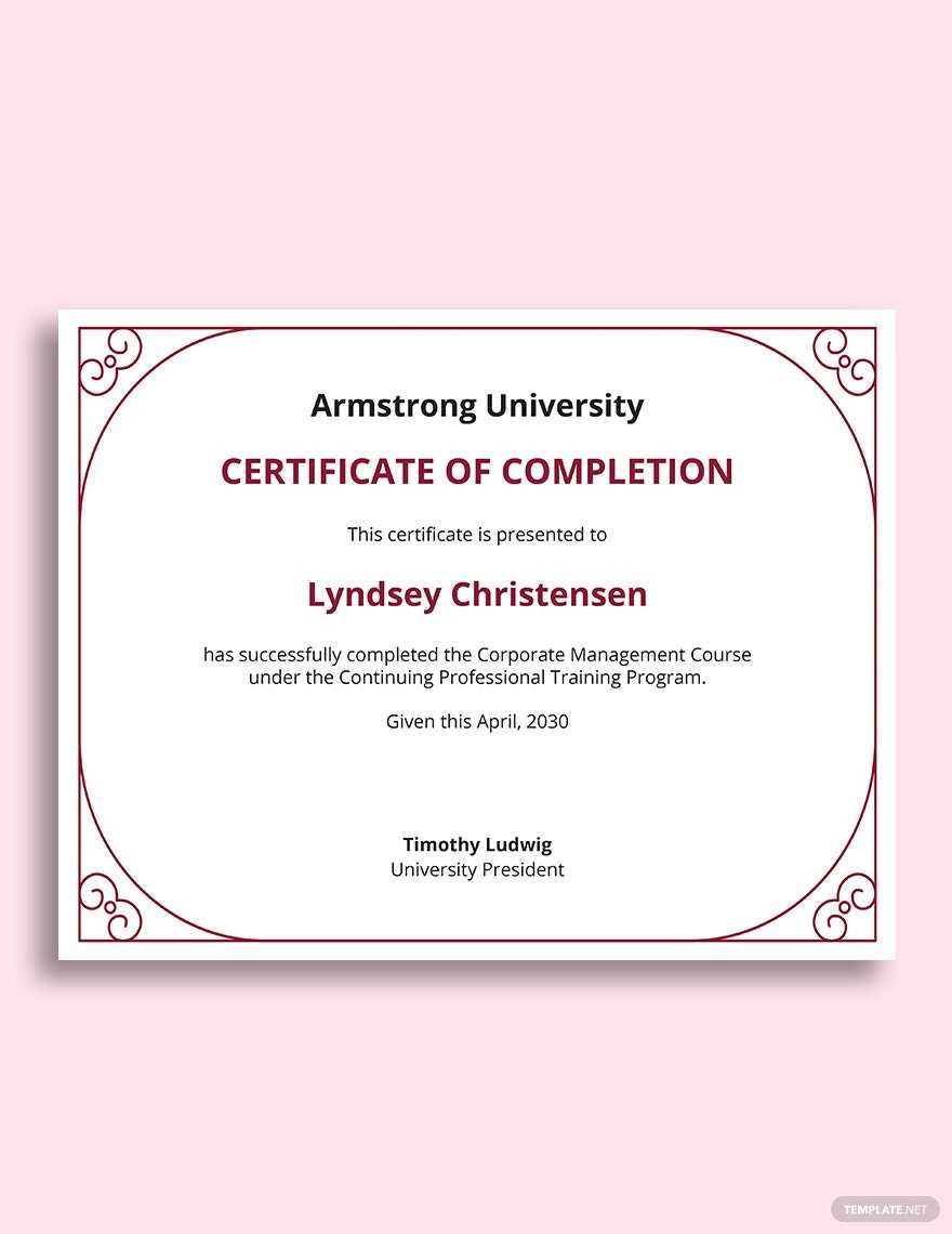 University Degree Certificate Template - Word  Template