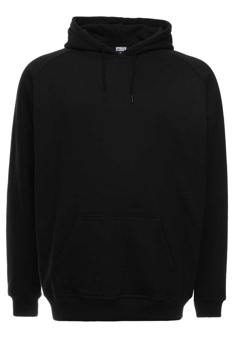 Urban Classics BLANK HOODY - Kapuzenpullover - black/schwarz  With Blank Black Hoodie Template