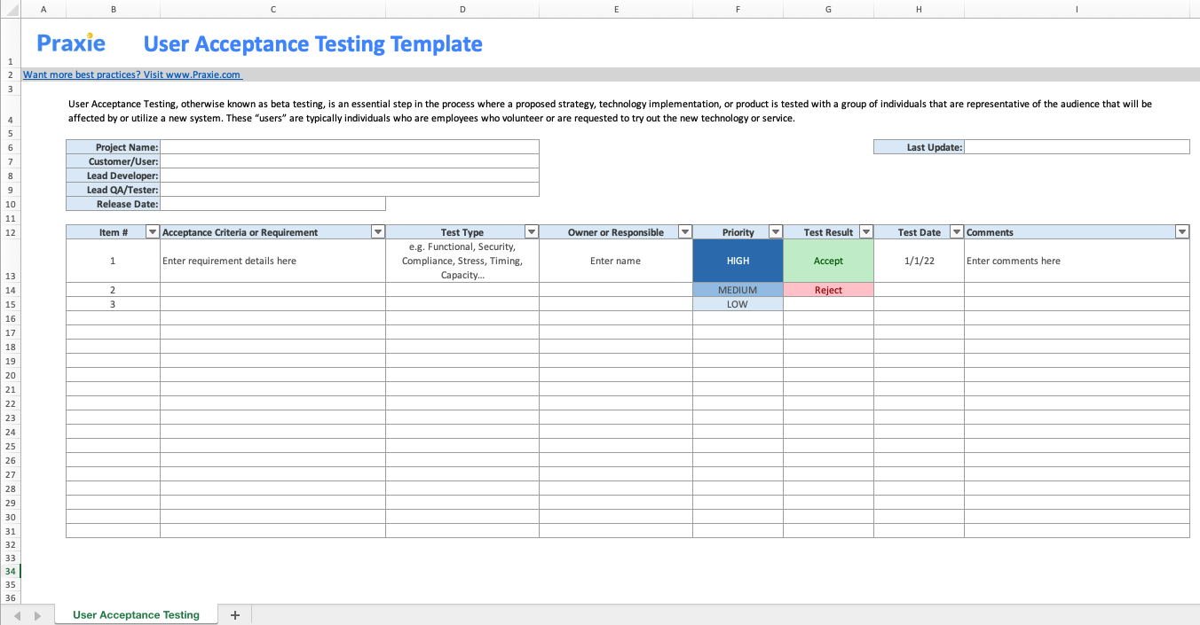 User Acceptance Testing Template – Change Management Software  For User Acceptance Testing Feedback Report Template