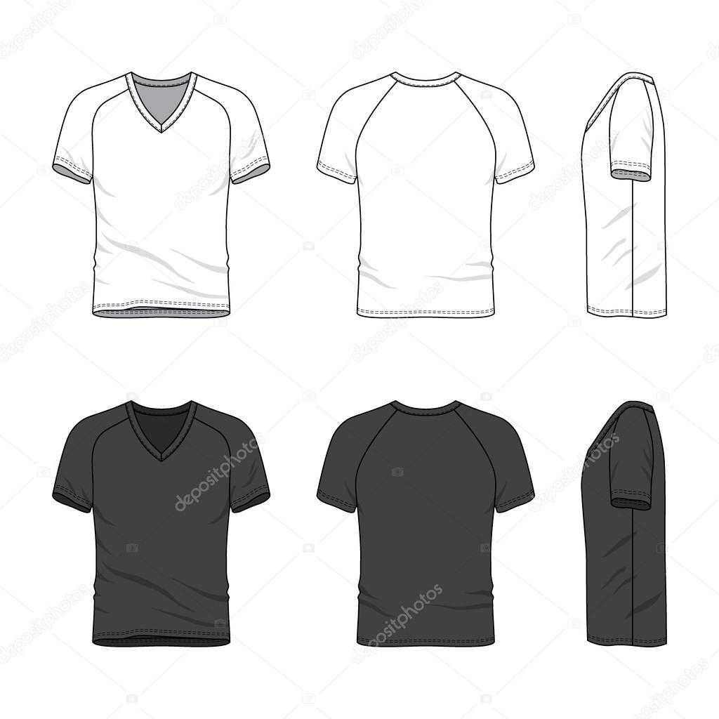 Blank V Neck T Shirt Template