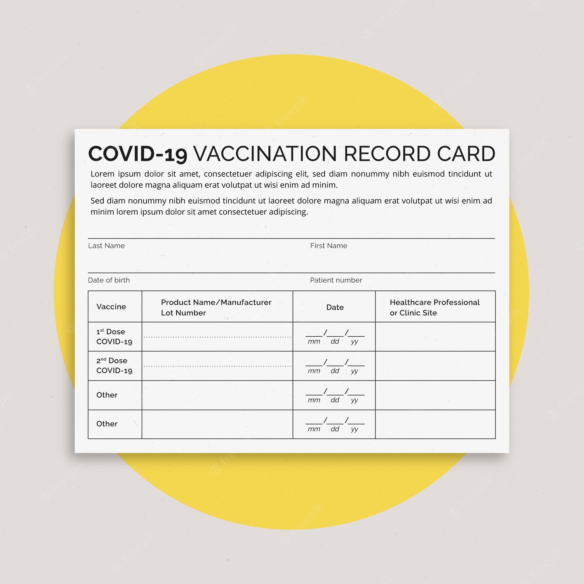 Vaccine Record Card Images  Free Vectors, Stock Photos & PSD With Certificate Of Vaccination Template