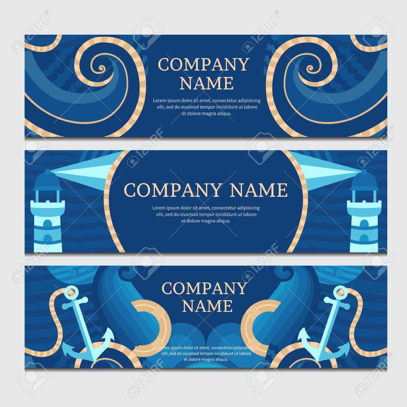 Vector Banner Templates In A Nautical Theme