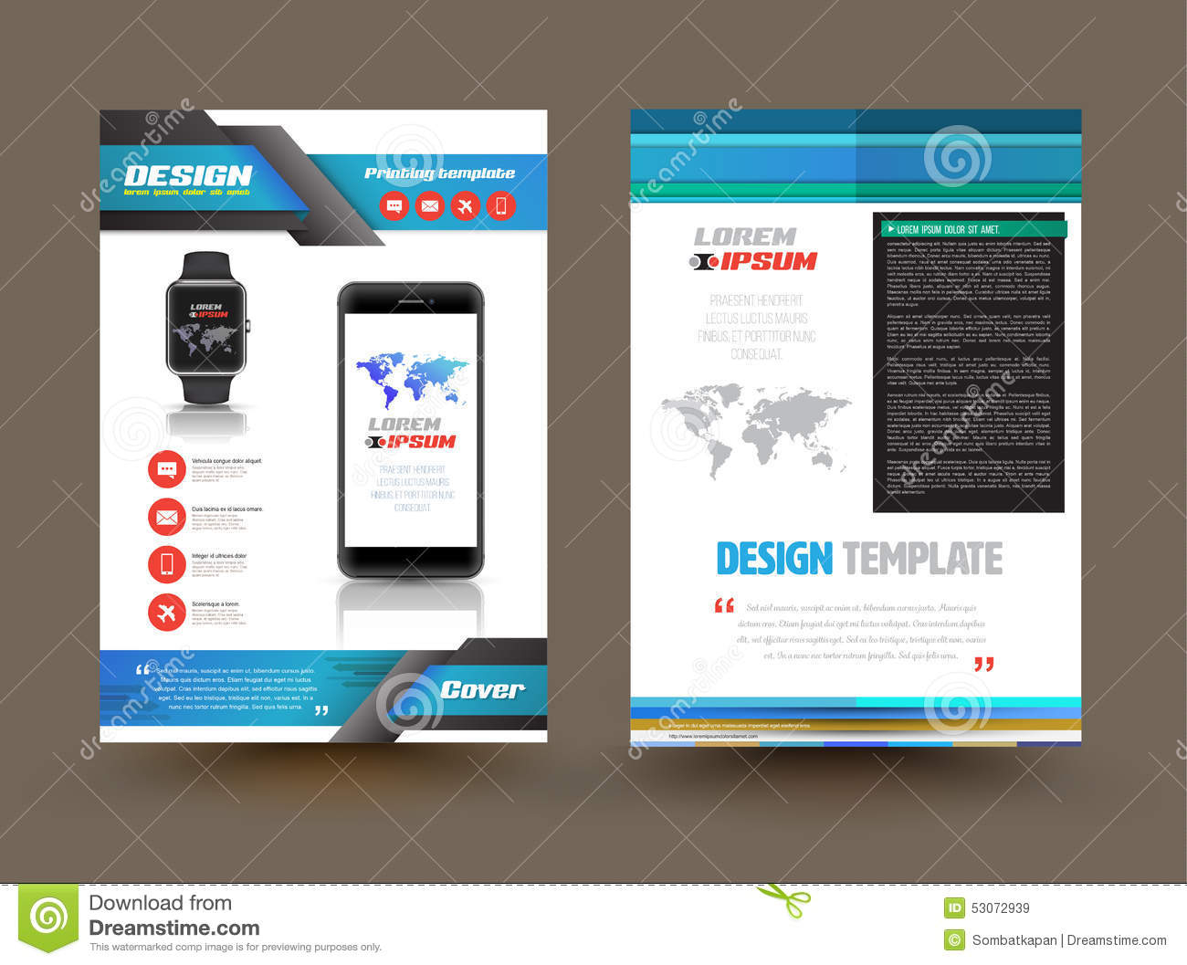 Vector Brochure Template Design for Technology Product