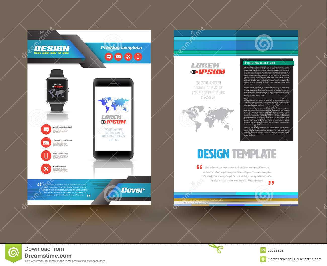 Vector Brochure Template Design For Technology Product