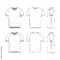 Vector templates of clothing set. Front, back, side views of blank