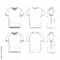 Vector templates of clothing set. Front, back, side views of blank