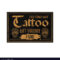 Vintage Tattoo Gift Voucher Template For Your Vector Image Inside Tattoo Gift Certificate Template