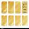 VIP-Ticket Vorlage Vector. Leere goldene Tickets und Gutscheine