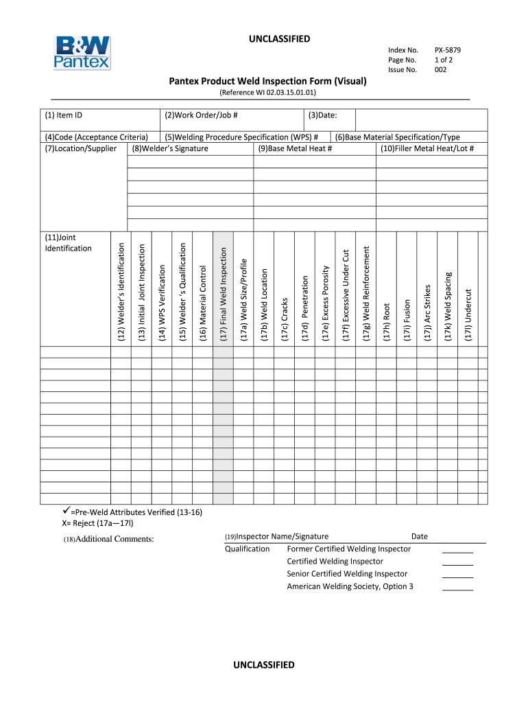 Visual Weld Inspection Forms: Fill Out & Sign Online  DocHub Pertaining To Welding Inspection Report Template